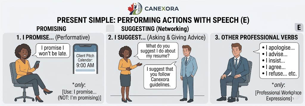 E. Making Actions via Speech (I promise / I suggest etc.)